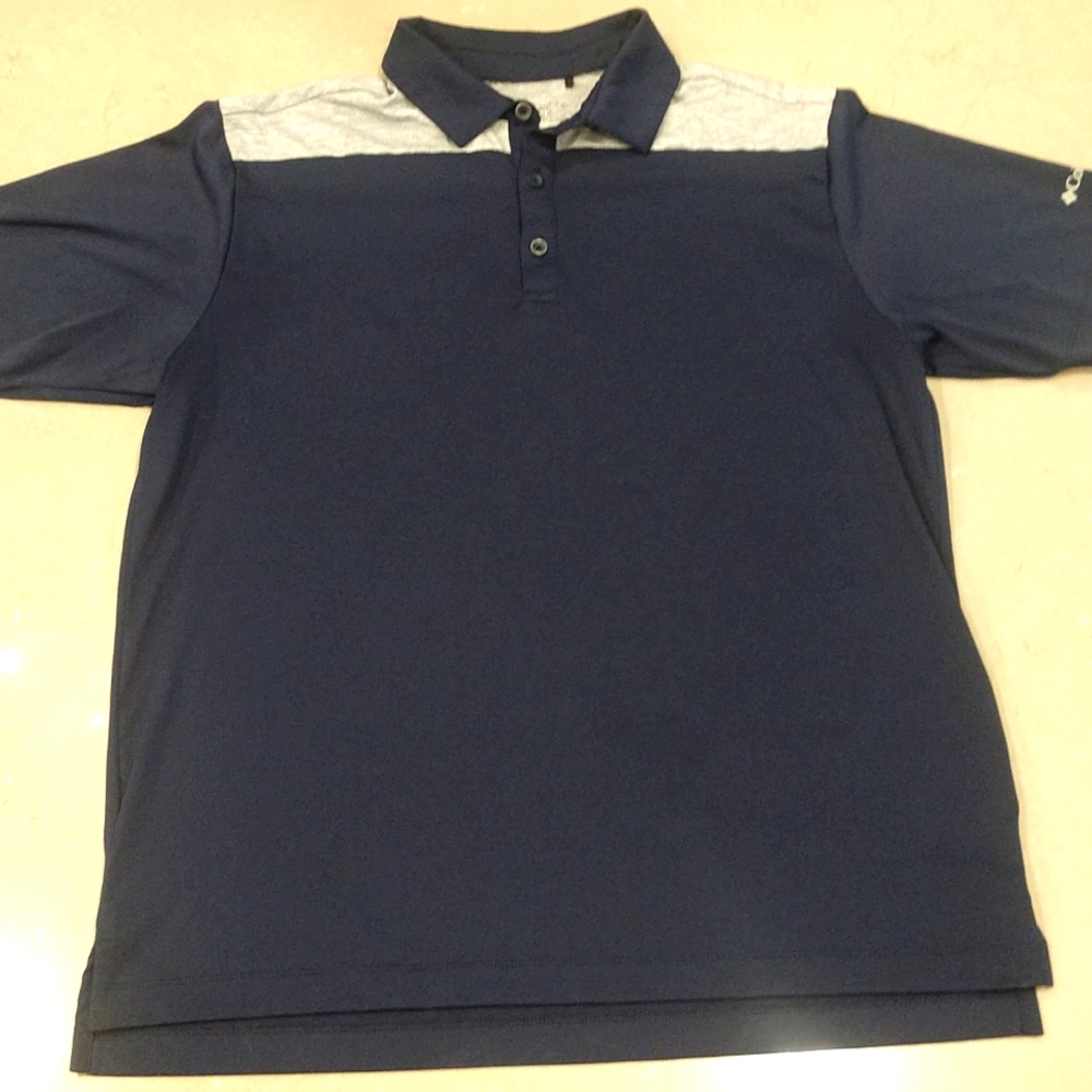 Champion Omni-Wick Men's Navy and Light Gray Polo Shirt Large